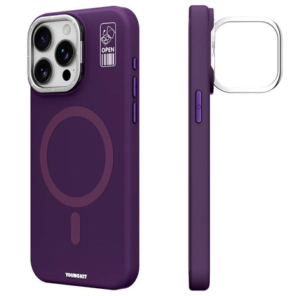 iPhone 14 Pro Kılıf M-safe Şarj Özellikli Kamera Standlı Youngkit Bitty Cream Kılıf