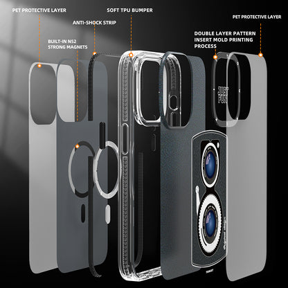 iPhone 14 Pro Kılıf M-safe Şarj Özellikli Lens Figürlü YoungKit Art Film Serisi Kılıf