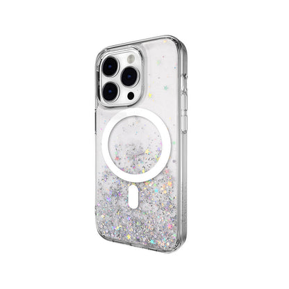 iPhone 14 Pro Kılıf M-safe Şarj Özellikli Parlayan Simli Şeffaf Lisanslı Switcheasy Starfield-M Kılıf