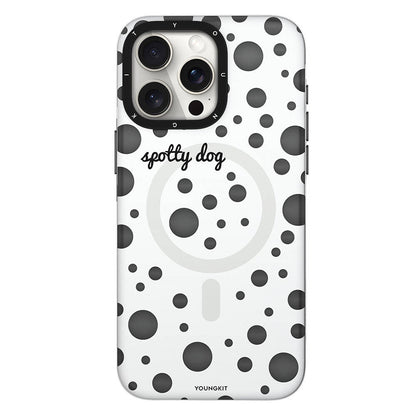 iPhone 14 Pro Kılıf M-safe Şarj Özellikli Polka Dot Desenli Youngkit Spots Serisi Kılıf