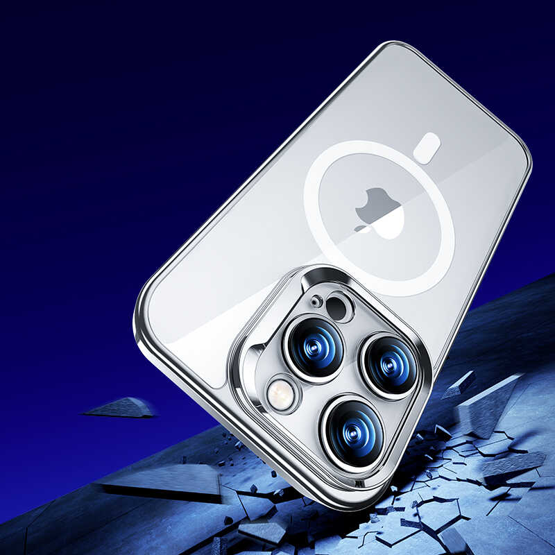 iPhone 14 Pro Kılıf M-safe Şarj Özellikli Premium Cam Arka Yüzey Benks Electroplated Kılıf