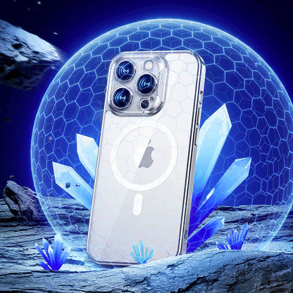 iPhone 14 Pro Kılıf M-safe Şarj Özellikli Premium Cam Arka Yüzey Benks Electroplated Kılıf