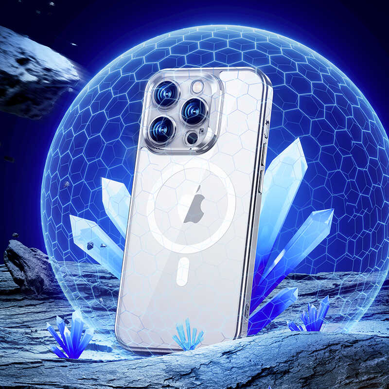 iPhone 14 Pro Kılıf M-safe Şarj Özellikli Premium Cam Arka Yüzey Benks Electroplated Kılıf