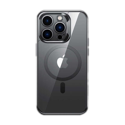 iPhone 14 Pro Kılıf M-safe Şarj Özellikli Premium Cam Arka Yüzey Benks Electroplated Kılıf