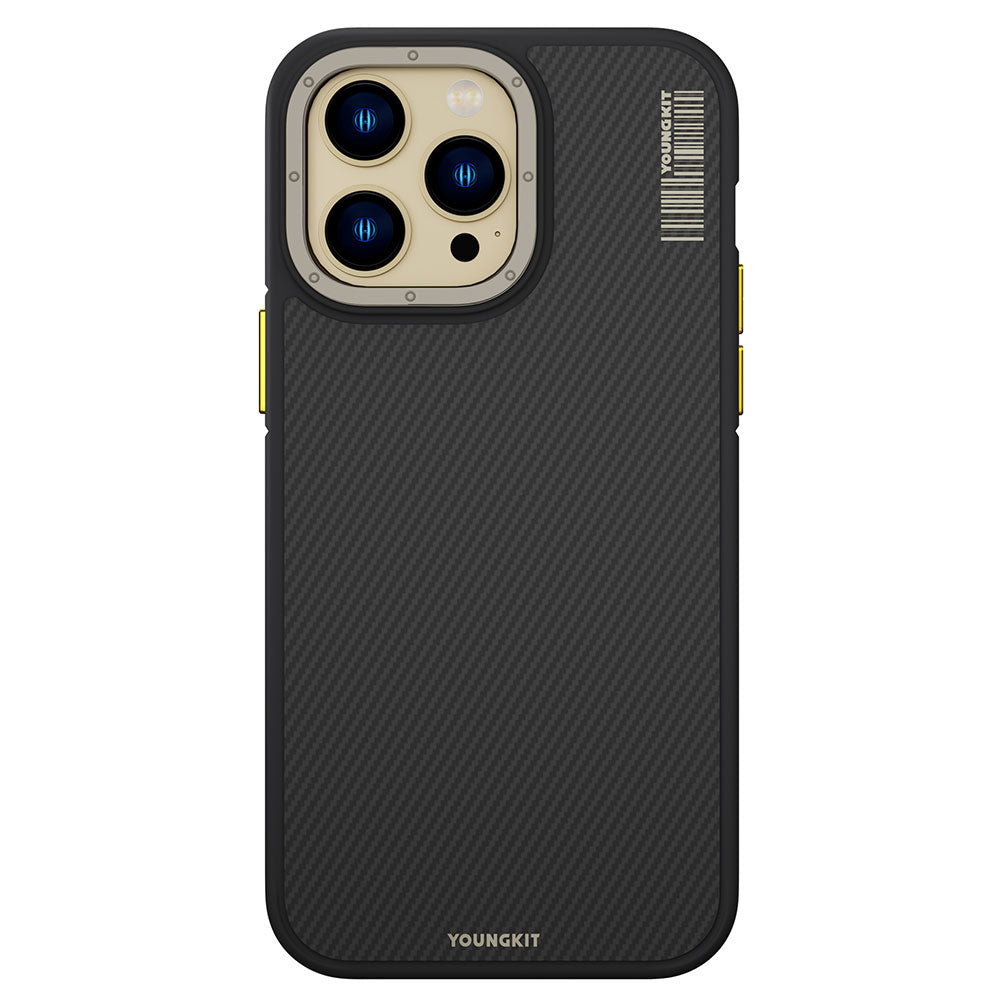 iPhone 14 Pro Kılıf M-safe Şarj Özellikli YoungKit 600D Kevlar Kılıf