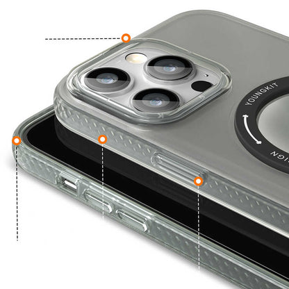 iPhone 14 Pro Kılıf M-safe Şarj Özellikli Youngkit Rock Serisi Kılıf