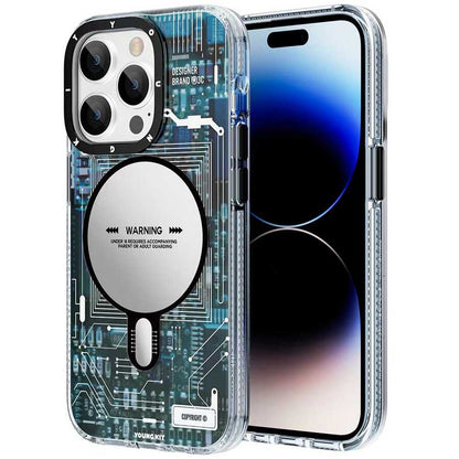 iPhone 14 Pro Kılıf M-safe Şarj Özellikli YoungKit Technology Serisi Kılıf