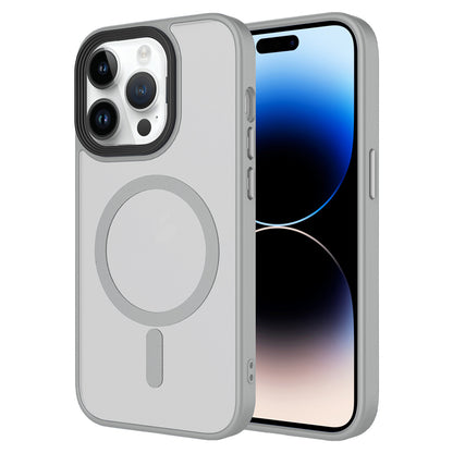 iPhone 14 Pro Kılıf Mat Arka Yüzey Wireless Şarj Özellikli Zore Flet M-safe Kılıf