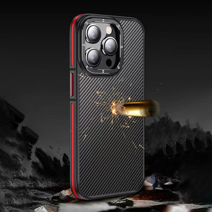 iPhone 14 Pro Kılıf Mat Transparan Karbon Fiber Görünümlü Wlons Marin Kılıf