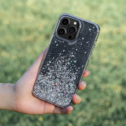 iPhone 14 Pro Kılıf Parlayan Simli Şeffaf Lisanslı Switcheasy Starfield Kılıf