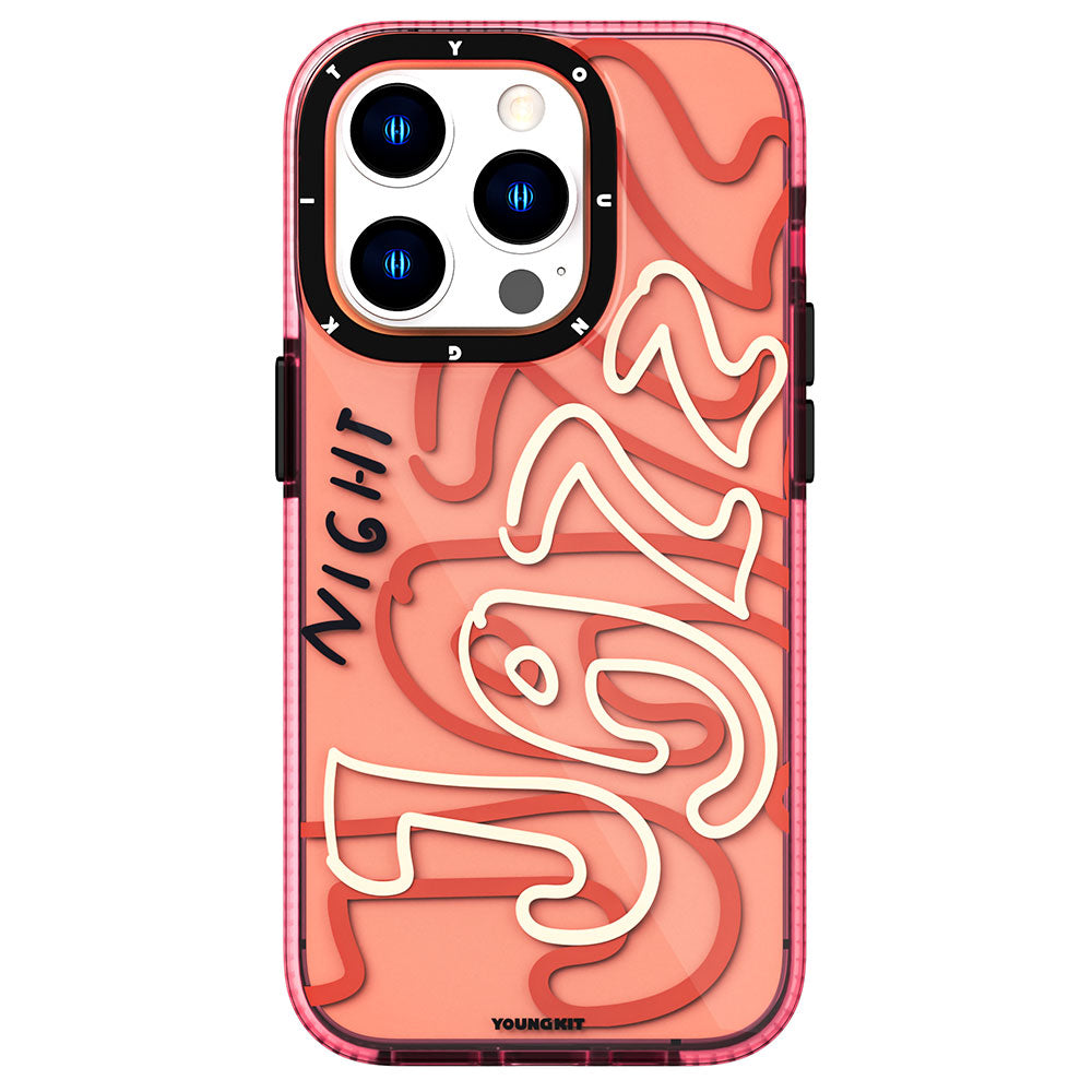 iPhone 14 Pro Kılıf Şeffaf Renkli Yazı Temalı Tasarım YoungKit Jazz Serisi Kılıf
