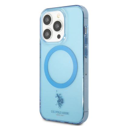 iPhone 14 Pro Kılıf U.S. POLO ASSN. M-safe Şarj Özellikli Transparan Tasarım Kılıf