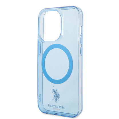 iPhone 14 Pro Kılıf U.S. POLO ASSN. M-safe Şarj Özellikli Transparan Tasarım Kılıf