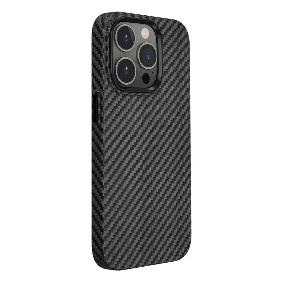 iPhone 14 Pro Kılıf Wiwu Karbon Fiber Görünümlü M-safe Wireless Şarj Özellikli Kabon Kılıf