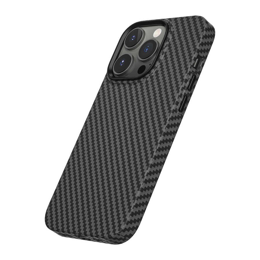 iPhone 14 Pro Kılıf Wiwu Karbon Fiber Görünümlü M-safe Wireless Şarj Özellikli Kabon Kılıf