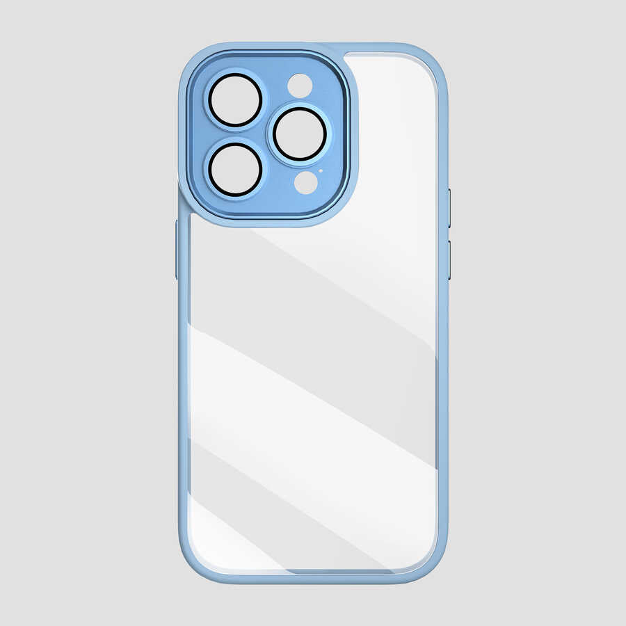 iPhone 14 Pro Kılıf Wiwu VCC-104 Lens Korumalı Renkli Kenar Arkası Şeffaf Vivid Clear Kılıf