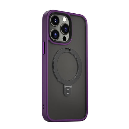 iPhone 14 Pro Kılıf Wiwu ZMM-010 M-safe Şarj Özellikli Parmak İzi Bırakmayan Mat Transparan Standlı Kılıf