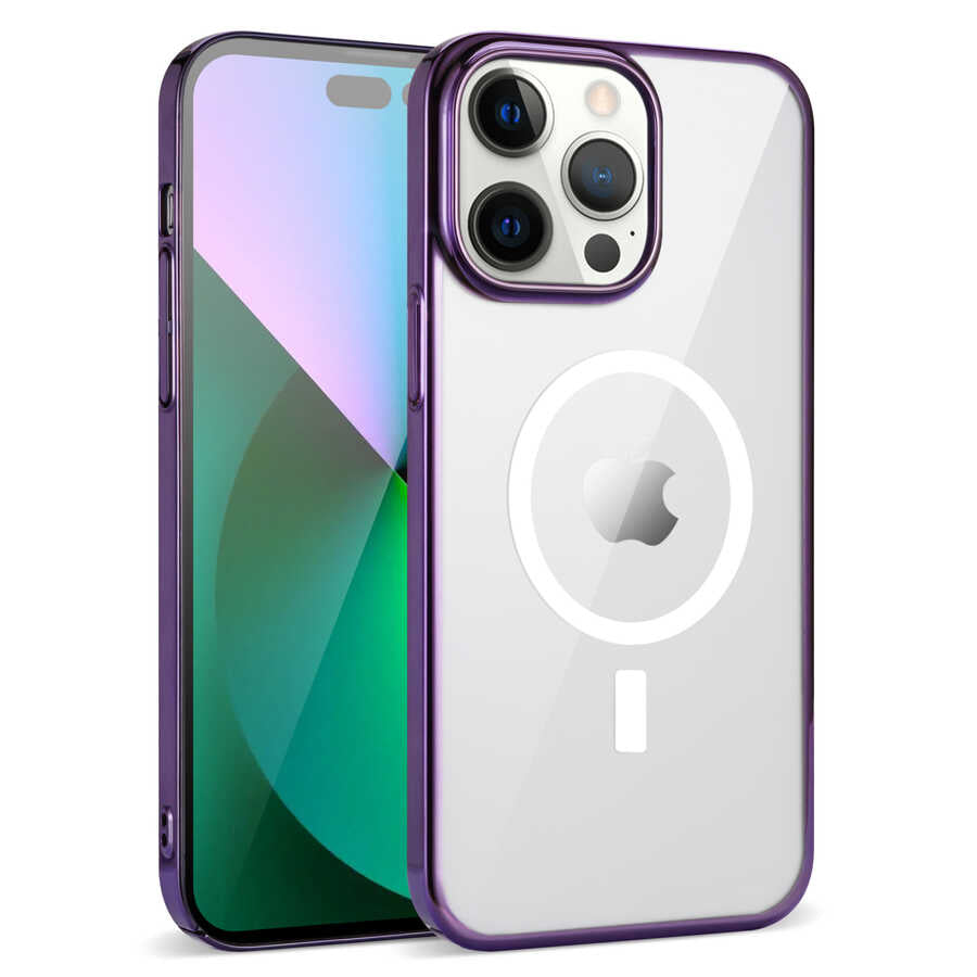 iPhone 14 Pro Kılıf Zore Wireless Şarj Özellikli Pixel M-safe Kılıf