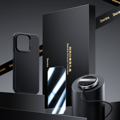 iPhone 14 Pro Max Benks Grand Combo MFM01 3in1 Aksesuar Seti Kılıf-Ekran Koruyucu-Wireless Şarj Aleti