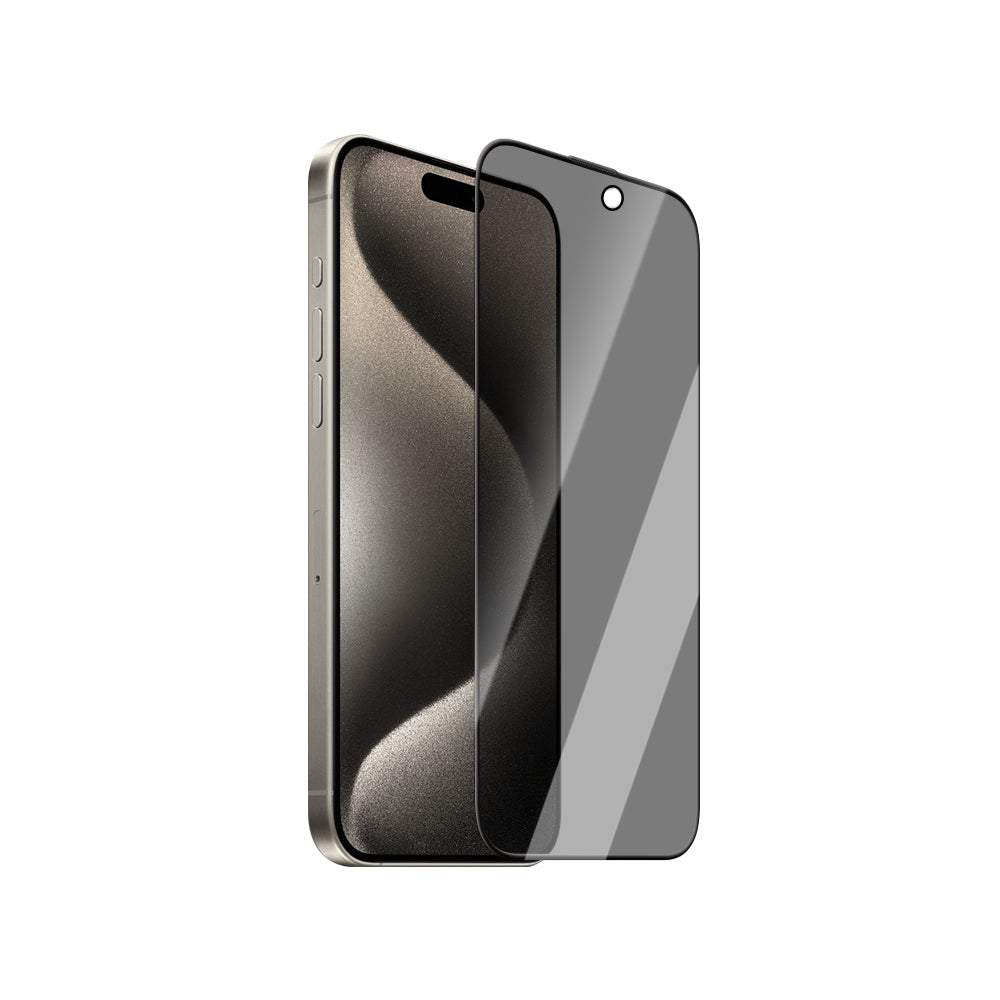 iPhone 14 Pro Max CaseWorld 0.25mm Privacy 3D Temperli Cam Ekran Koruyucu + Uygulama Aparatlı