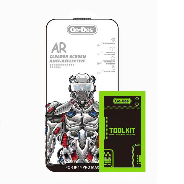 iPhone 14 Pro Max Go Des Anti Reflective Temperli Cam Ekran Koruyucu