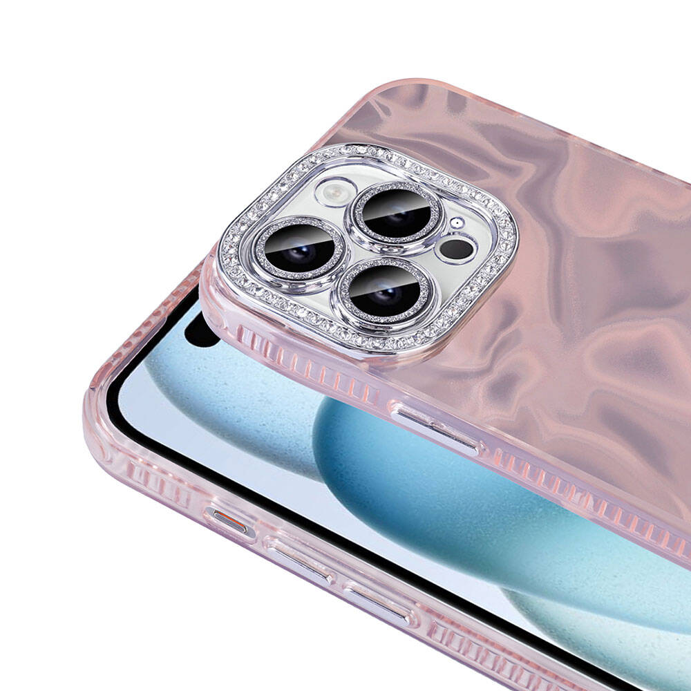 iPhone 14 Pro Max Kılıf Airbagli Parlak Taş Detay Tasarımlı Zore Esila Kılıf
