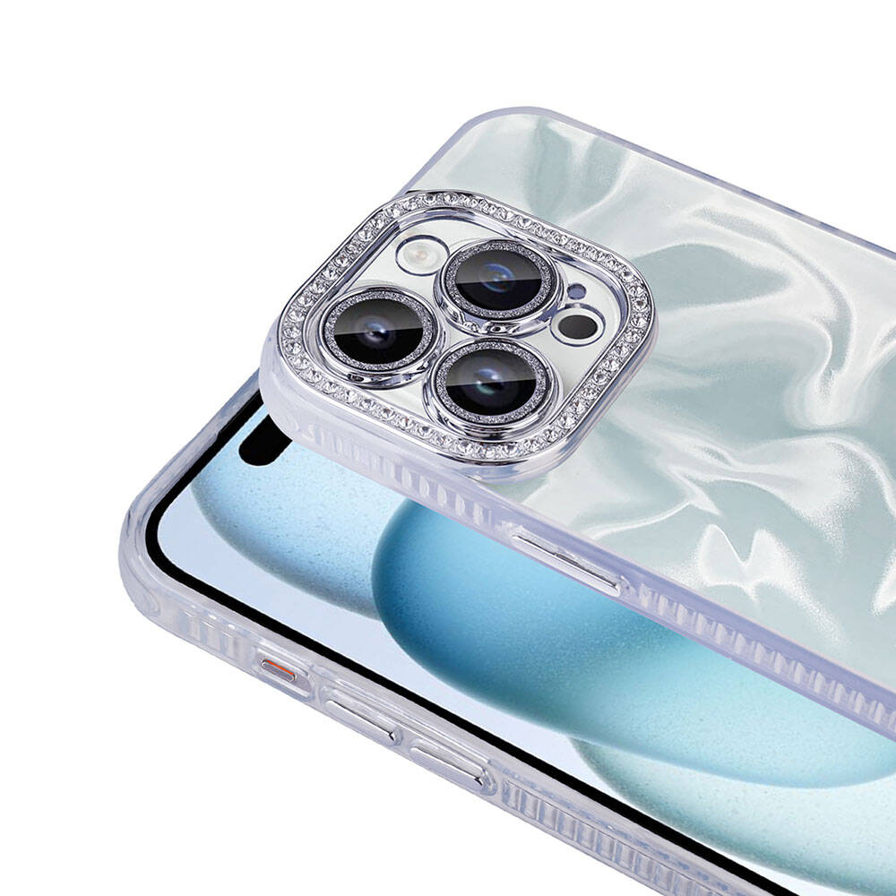 iPhone 14 Pro Max Kılıf Airbagli Parlak Taş Detay Tasarımlı Zore Esila Kılıf