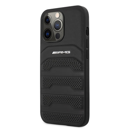 iPhone 14 Pro Max Kılıf AMG Leather Deri Çizgili Kabartmalı Dizayn Kılıf