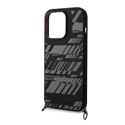 iPhone 14 Pro Max Kılıf AMG Liquid Silikon Strap Telefon Askılı Grafik Dizayn Kılıf