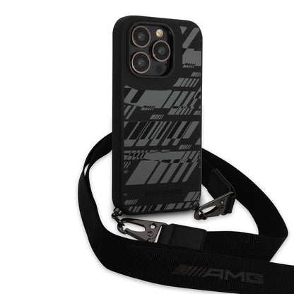 iPhone 14 Pro Max Kılıf AMG Liquid Silikon Strap Telefon Askılı Grafik Dizayn Kılıf
