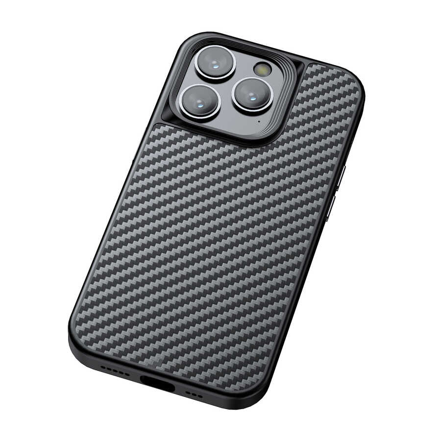 iPhone 14 Pro Max Kılıf Aramid Karbon Fiber M-safe Özellikli Wlons Radison Kılıf