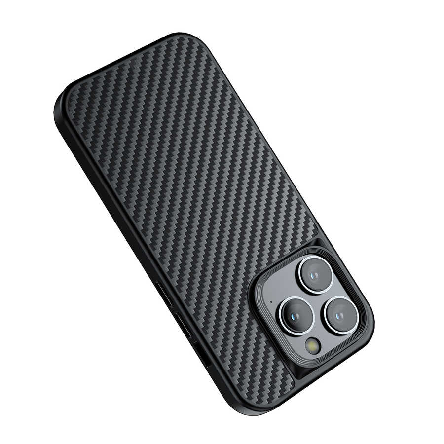 iPhone 14 Pro Max Kılıf Aramid Karbon Fiber M-safe Özellikli Wlons Radison Kılıf
