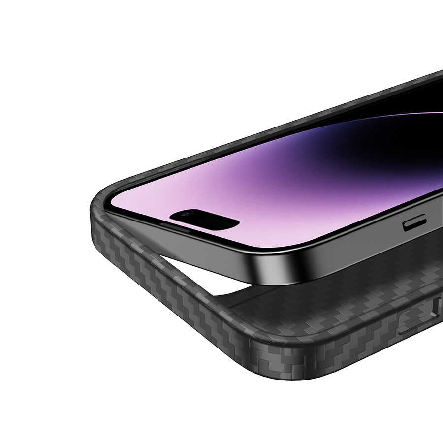 iPhone 14 Pro Max Kılıf Aramid Karbon Fiber M-safe Özellikli Wlons Radison Kılıf