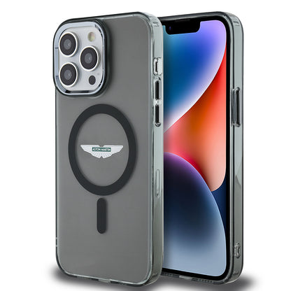 iPhone 14 Pro Max Kılıf Aston Martin Orijinal Lisanslı M-safe Şarj Özellikli IML Baskı Logolu Metal Düğmeli Kılıf