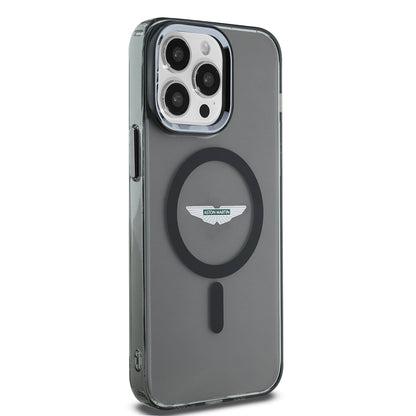 iPhone 14 Pro Max Kılıf Aston Martin Orijinal Lisanslı M-safe Şarj Özellikli IML Baskı Logolu Metal Düğmeli Kılıf