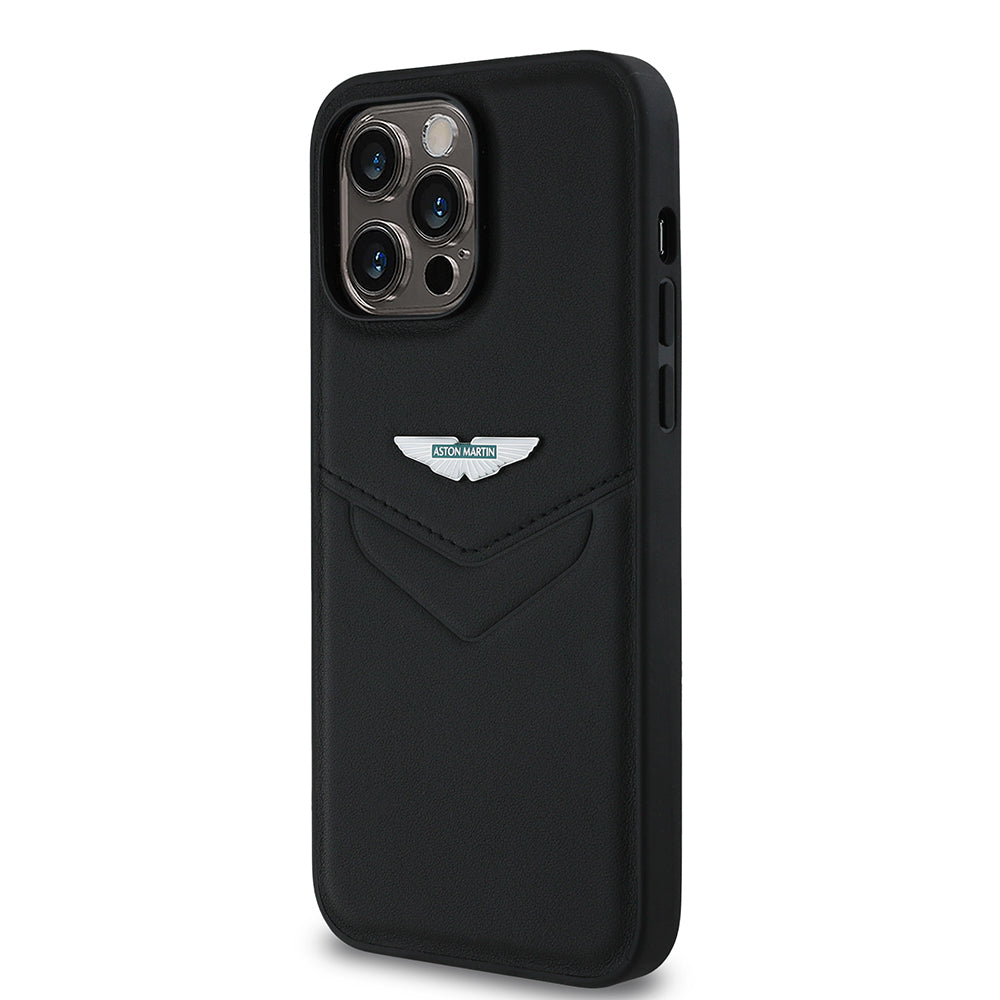 iPhone 14 Pro Max Kılıf Aston Martin Orijinal Lisanslı Victory Dizayn PU Deri Metal Logolu Kılıf