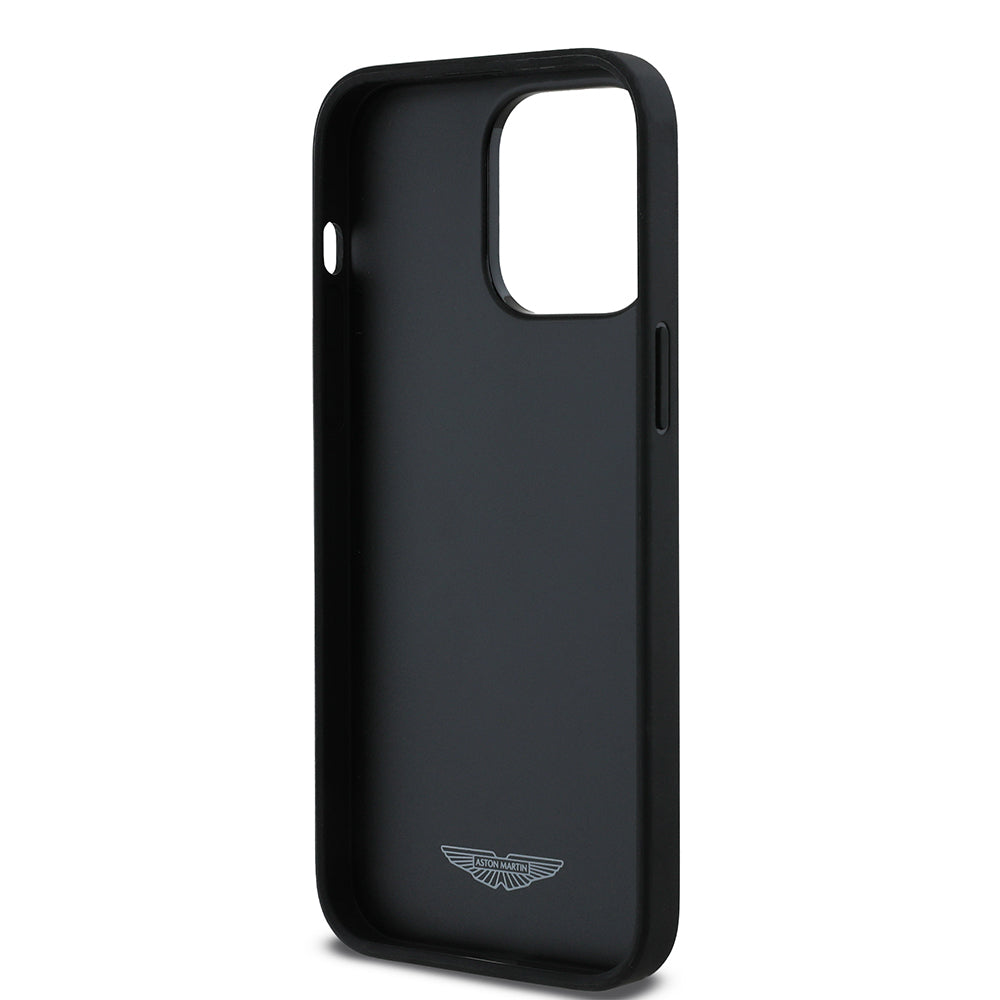 iPhone 14 Pro Max Kılıf Aston Martin Orijinal Lisanslı Victory Dizayn PU Deri Metal Logolu Kılıf