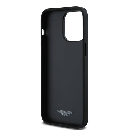 iPhone 14 Pro Max Kılıf Aston Martin Orijinal Lisanslı Victory Dizayn PU Deri Metal Logolu Kılıf