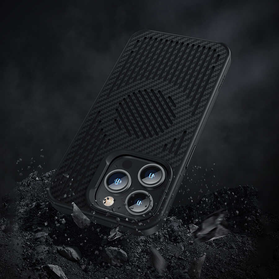 iPhone 14 Pro Max Kılıf Benks Magnetic Cooling Kevlar Karbon Soğutucu Özellikli Telefon Kılıfı