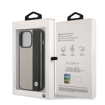 iPhone 14 Pro Max Kılıf BMW Orijinal Lisanslı Deri Dokulu Çizgili Dizayn Kılıf