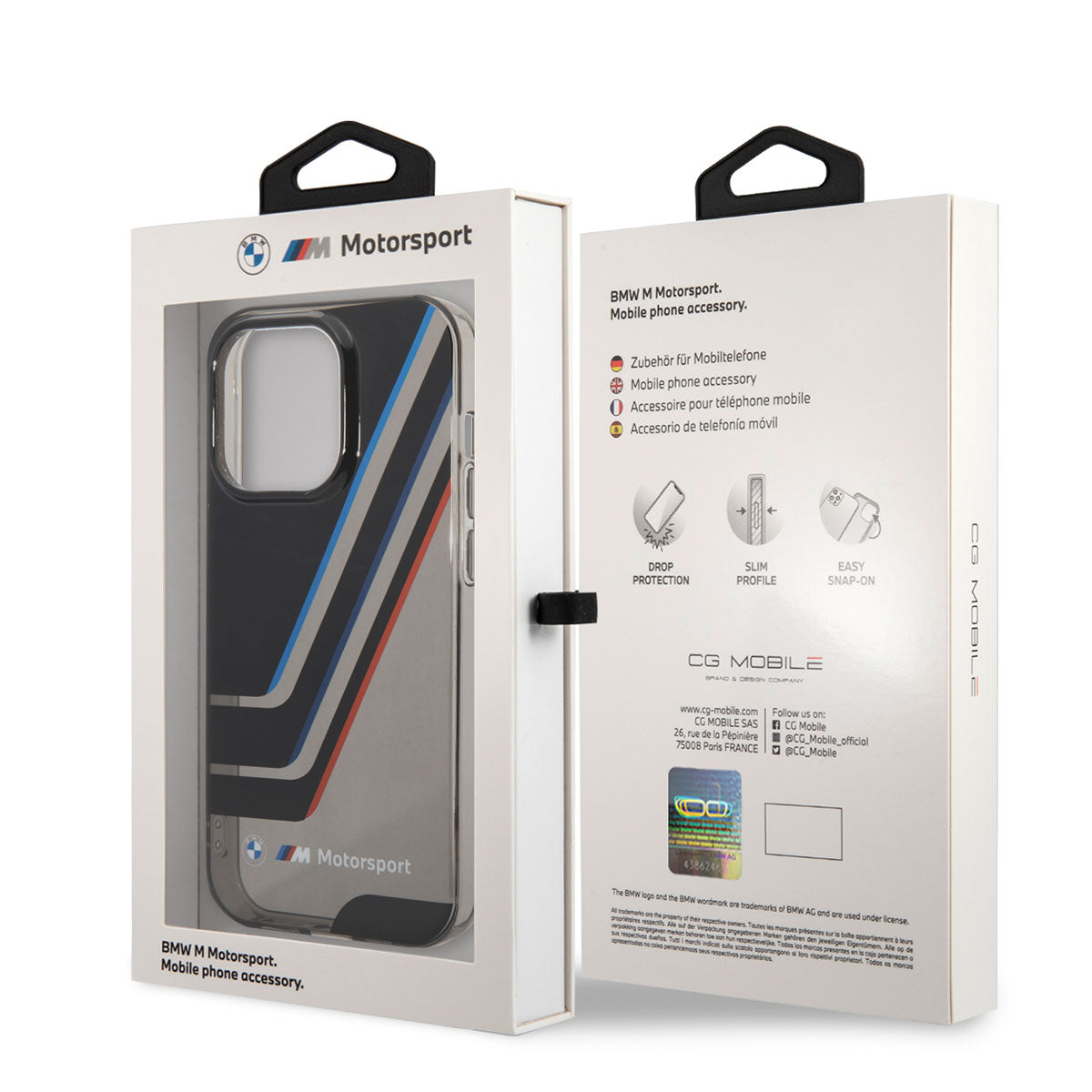 iPhone 14 Pro Max Kılıf BMW Orijinal Lisanslı Yarı Transparan Çizgili Dizayn Kılıf
