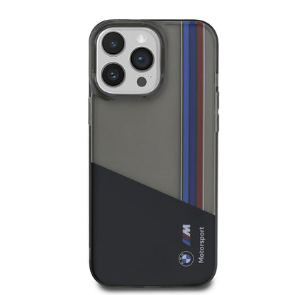 iPhone 14 Pro Max Kılıf BMW Orijinal Lisanslı Yarı Transparan M Dizayn Çizgili Kılıf