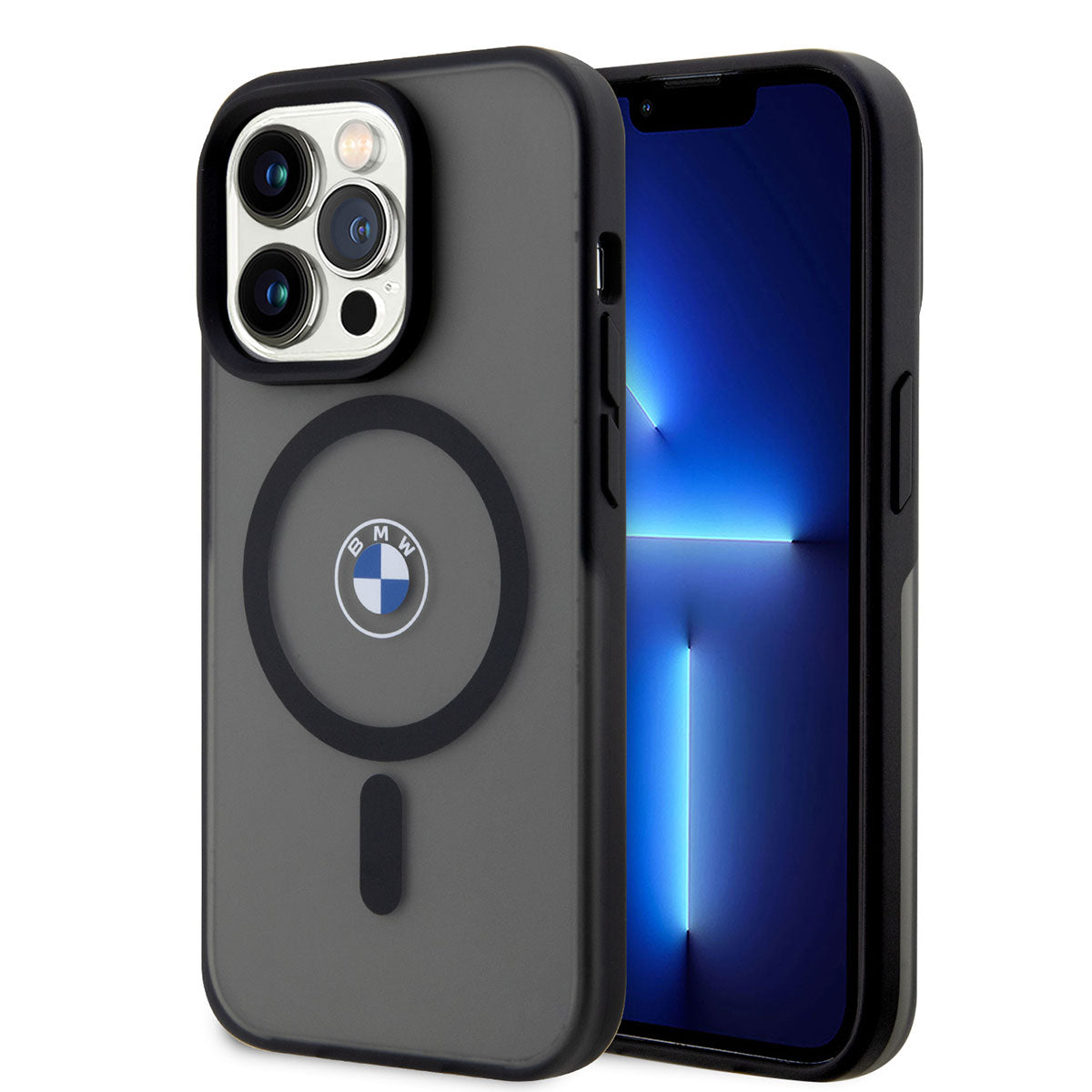 iPhone 14 Pro Max Kılıf BMW M-safe Şarj Özellikli Transparan Logolu İmza Dizayn Kılıf