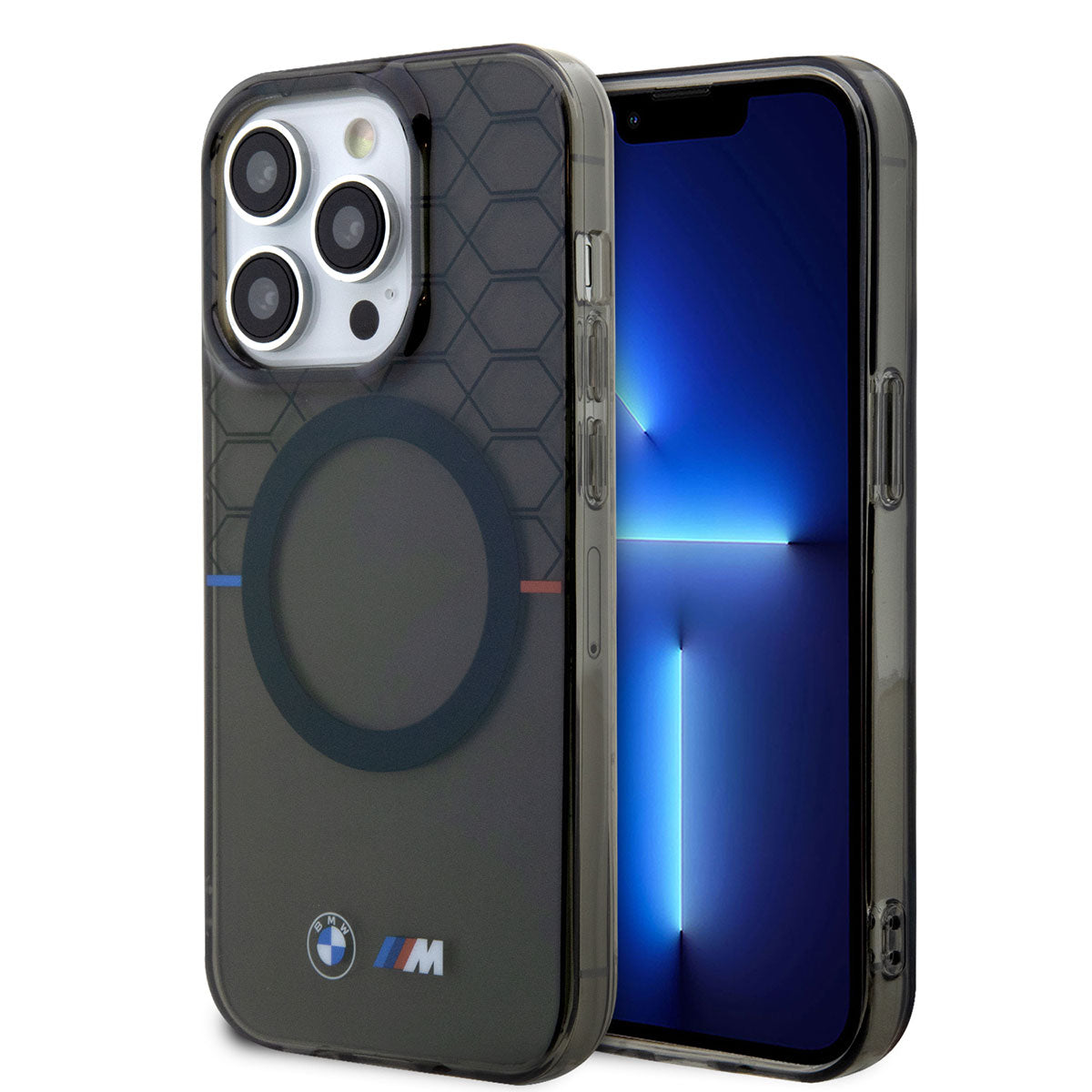 iPhone 14 Pro Max Kılıf BMW M-safe Şarj Özellikli Transparan M Dizayn Kılıf