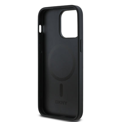 iPhone 14 Pro Max Kılıf DKNY orijinal Lisanslı M-safe Şarj Özellikli 3D Yazılı Grid Pattern Kılıf