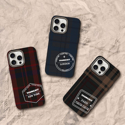 iPhone 14 Pro Max Kılıf Ekose Desenli Youngkit Gezhi Serisi Kılıf