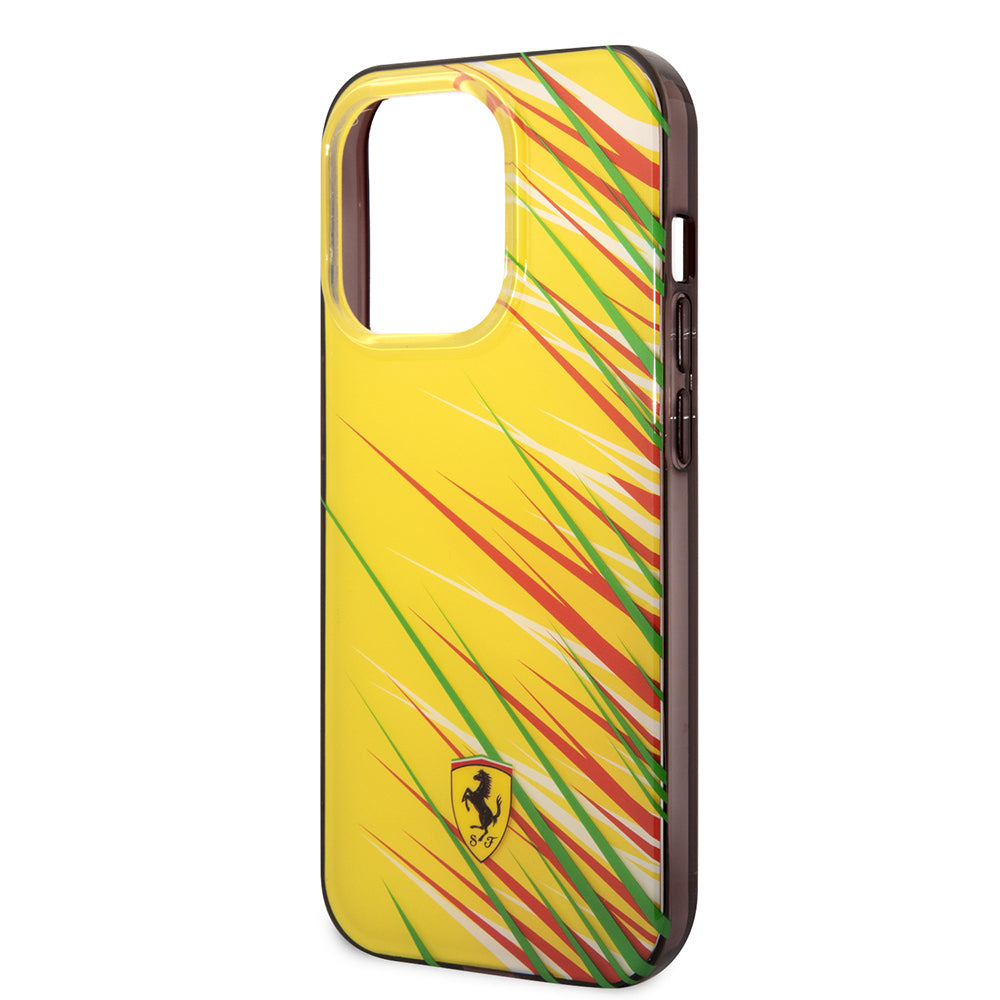 iPhone 14 Pro Max Kılıf Ferrari Orijinal Lisanslı Baskı Logolu Çimen Desenli Kılıf