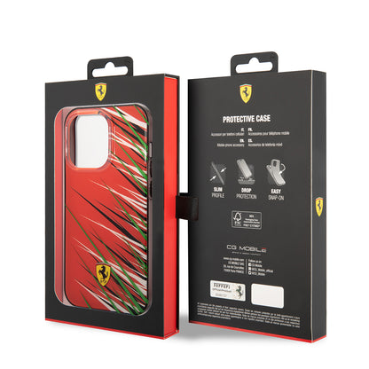 iPhone 14 Pro Max Kılıf Ferrari Orijinal Lisanslı Baskı Logolu Çimen Desenli Kılıf