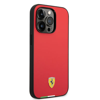 iPhone 14 Pro Max Kılıf Ferrari Orijinal Lisanslı PU Deri İtalyan Bayrak Dizayn Kılıf