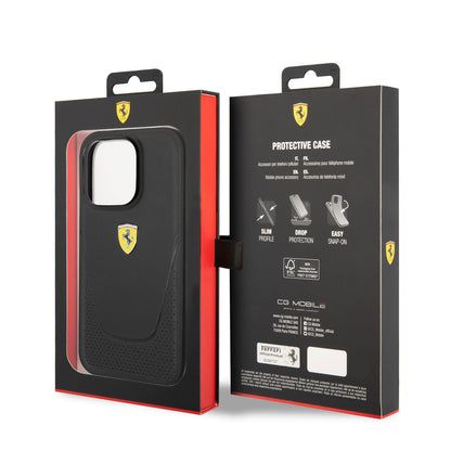 iPhone 14 Pro Max Kılıf Ferrari Deri Delikli Dizayn Kılıf